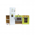 Bucatarie modulara din lemn de joaca copii cu 4 piese interschimbabile-Deluxe Grande Cuisine Modular Wooden Play Kitchen Acooltoy 